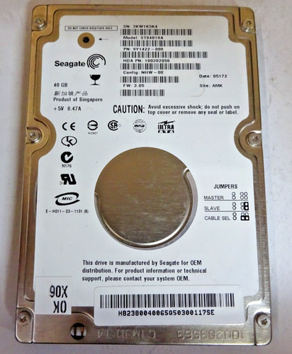 Seagate 40gb st94019a ide - seagate,