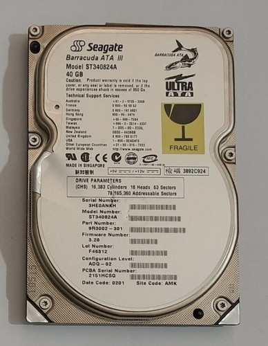 Seagate st340824a ide - seagate,