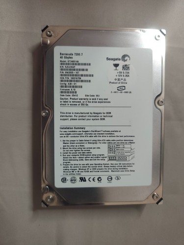 Seagate barracuda 40gb - seagate, 3.5"