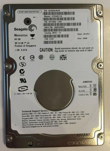 Seagate momentus st94011a 40gb - momentus,